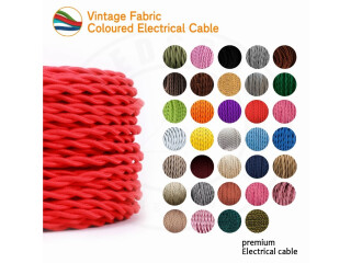 Elevate your lighting projects with our 3 Core Twisted Red Vintage Electric Fabric Cable Flex (0.75mm)